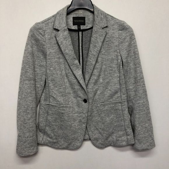 Banana Republic Women Long and Lean Knit Blazer Jacket Size 8 Gray M127 -12 - Picture 12 of 15